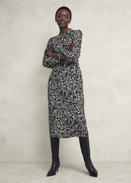 Petite Cynthia Dress, Black Cream, hi-res