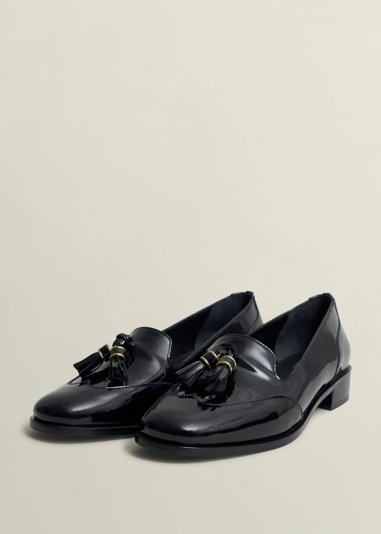 Eleanora Leather Loafers, Black, hi-res