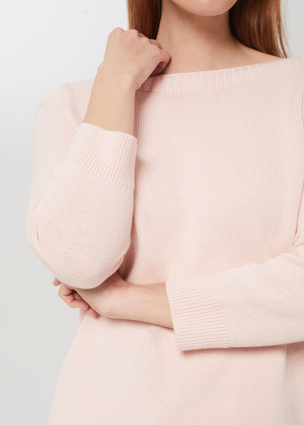 June Cotton Sweater, Pale Pink, hi-res