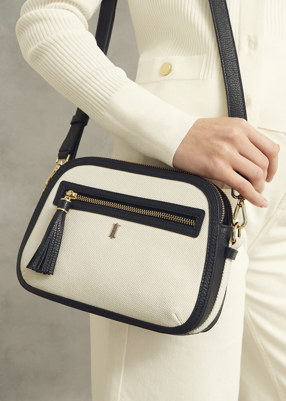 Carlton Canvas Crossbody Bag, Natural Navy, hi-res