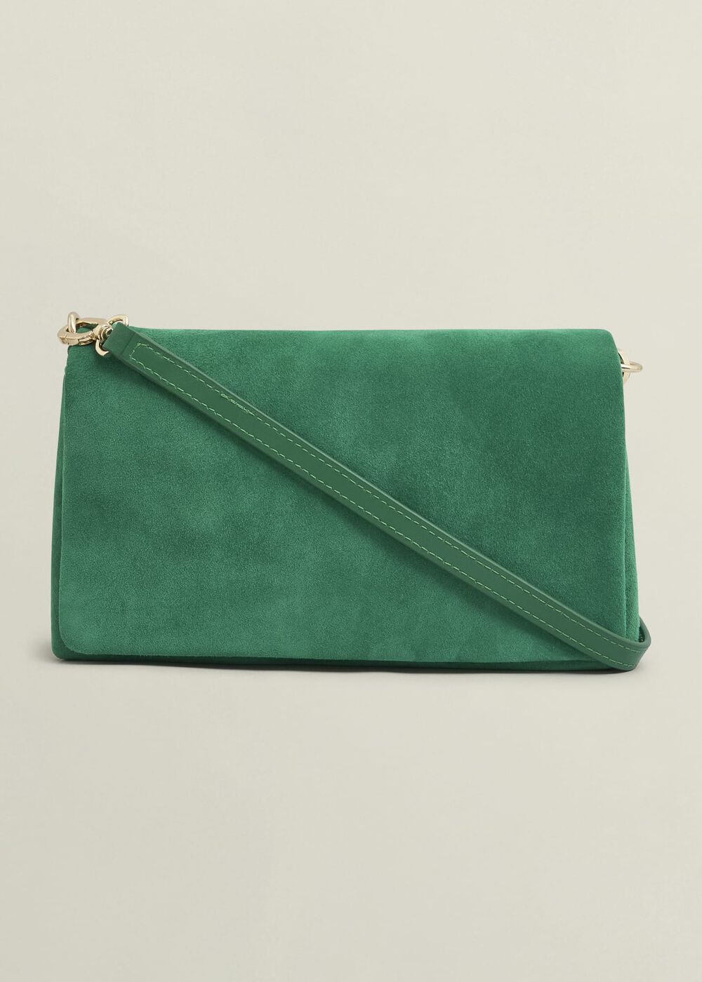 Jas Suede Clutch Bag, Amethyst Green, hi-res