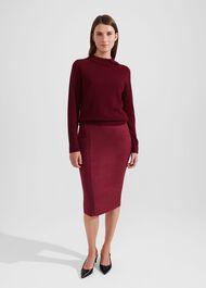 Talia Wool Cashmere Jumper, Wine Red, hi-res
