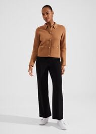 Mora Cotton Wool Knitted Jacket, Classic Camel, hi-res