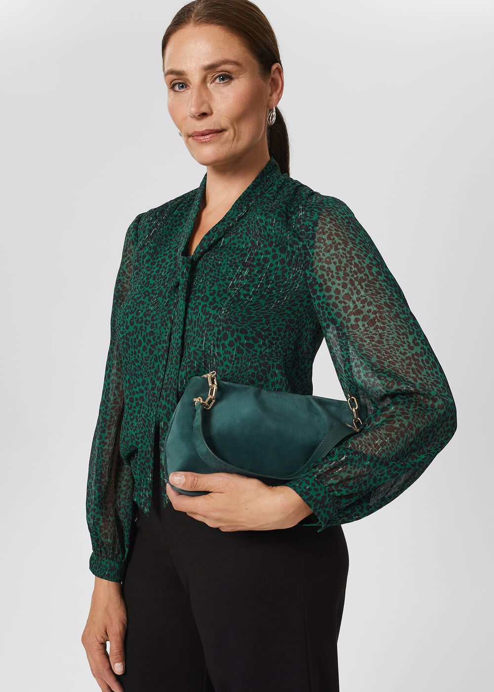 Clifton Clutch Bag, Evergreen, hi-res