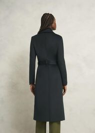 Livia Wool Coat, Dark Green, hi-res
