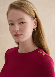 Tamsin Ribben Cotton Blend T-Shirt, Beetroot Pink, hi-res