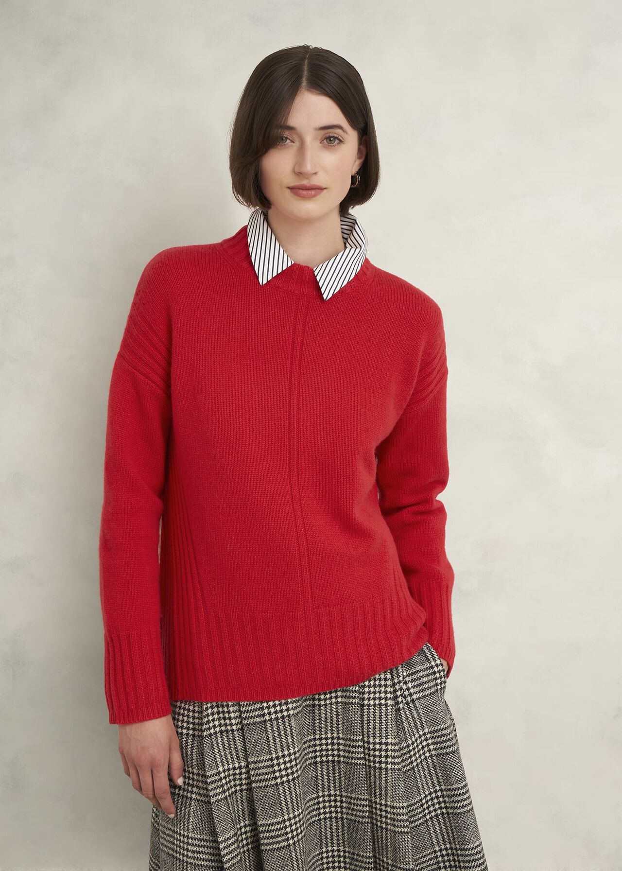 Dora Wool Cashmere Jumper, Vibrant Red, hi-res