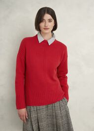Dora Wool Cashmere Jumper, Vibrant Red, hi-res