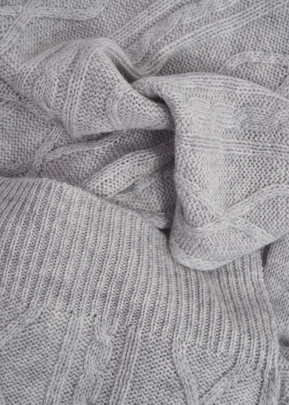 Steph Wool Scarf, Pale Grey, hi-res