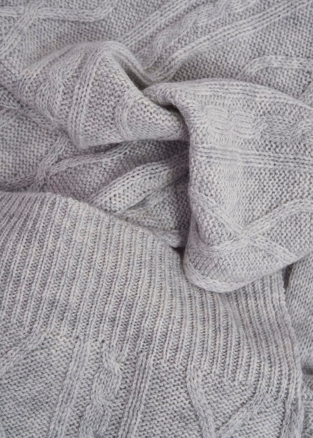 Steph Wool Scarf, Pale Grey, hi-res