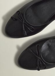Priya Leather Ballerina, Black, hi-res