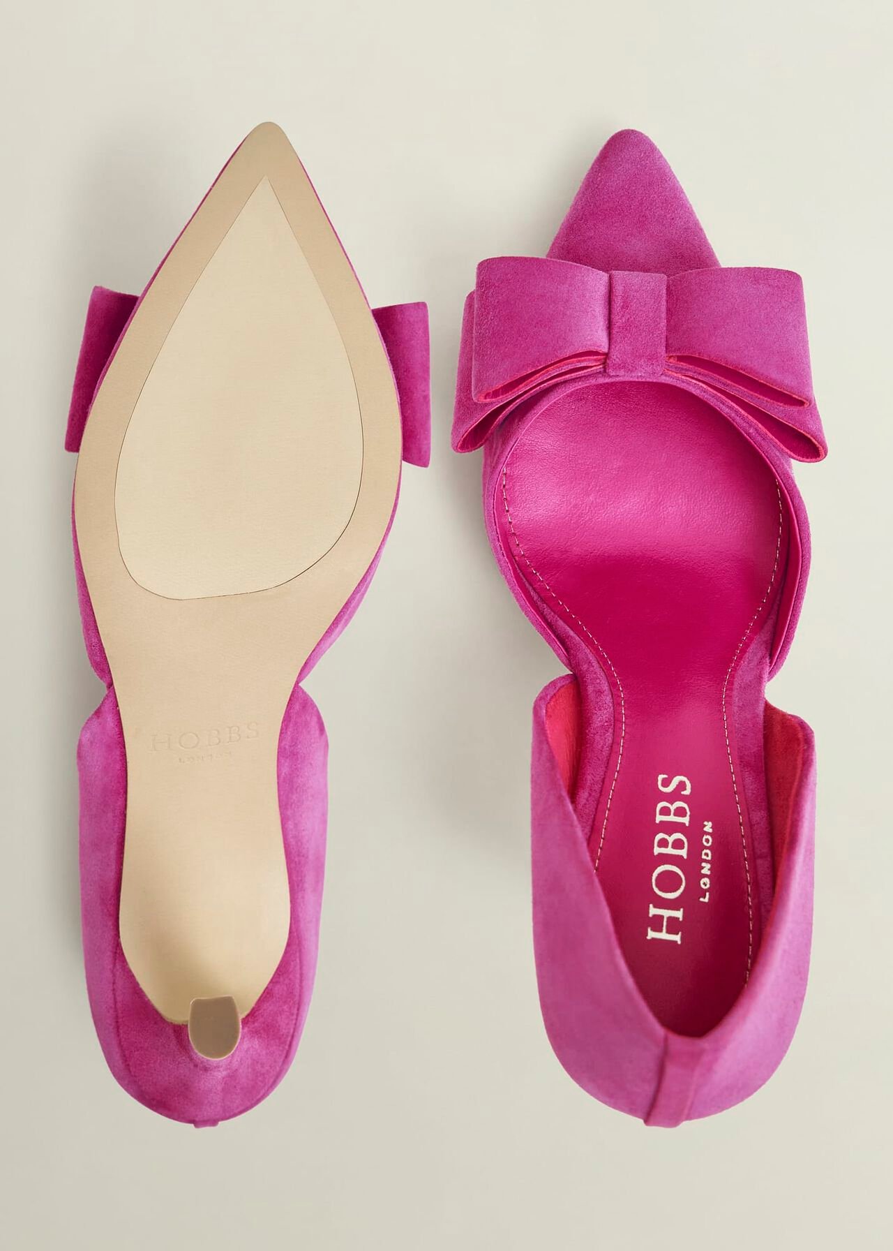 Elva Bow Pumps, Bright Pink, hi-res