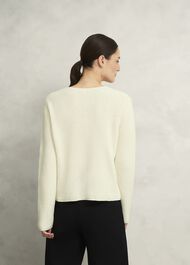 Adela Cotton Knitted Jacket , Warm Ivory, hi-res