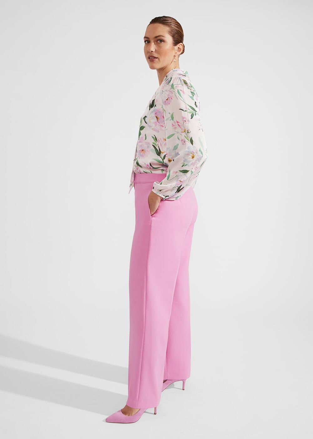 Felicity Wide Leg Trousers, Carnation Pink, hi-res