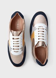 Mara Metallic Multi Leather Trainers, Metallic Multi, hi-res