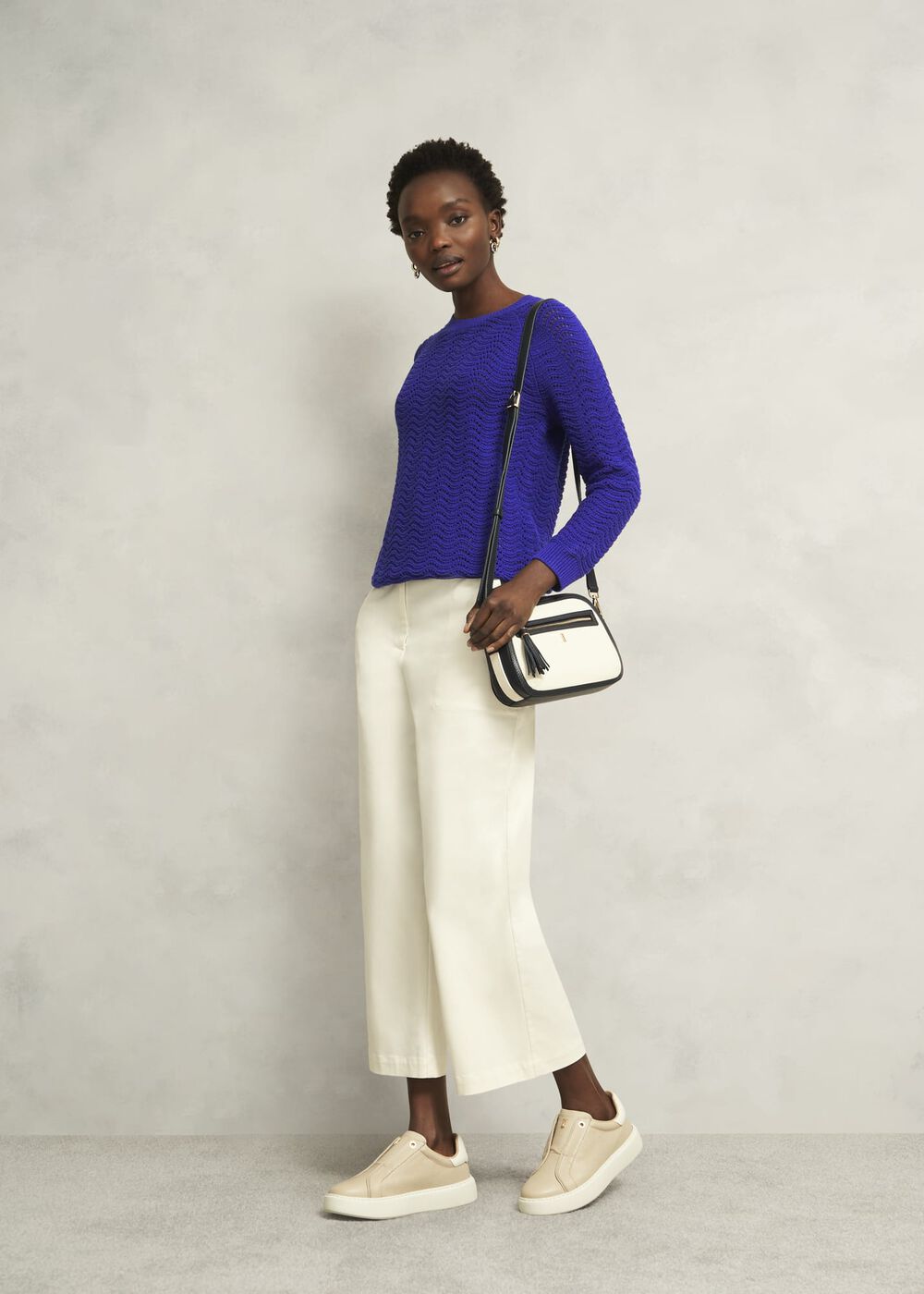 Lulu Cotton Sweater, Cobalt Blue, hi-res