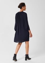 Emilia Pleated Dress, French Blue, hi-res