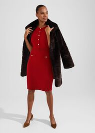 Noa Knitted Dress, Firebrick Red, hi-res
