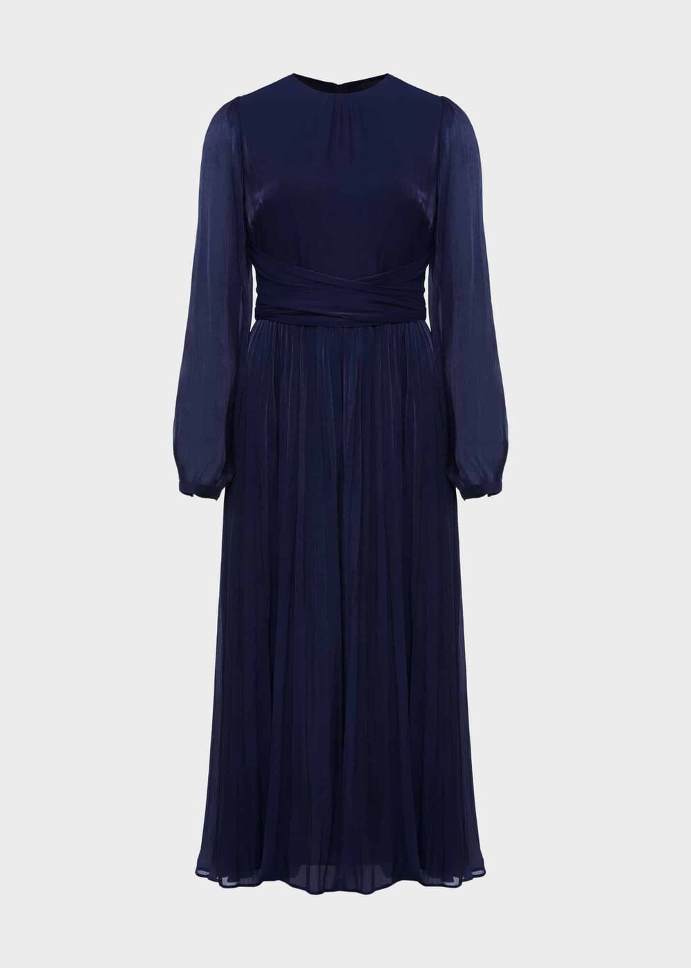 Elina Metallic Pleated Dress, Midnight Navy, hi-res