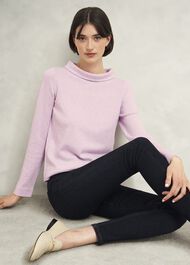 Audrey Wool Cashmere Sweater, Candy Marl, hi-res