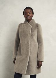Tarini Faux Fur Coat, Mink, hi-res