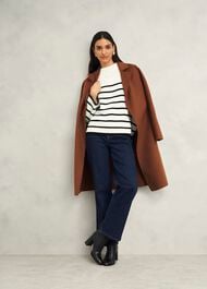 Eastnor Cotton Stripe Jumper, Ivory Black, hi-res