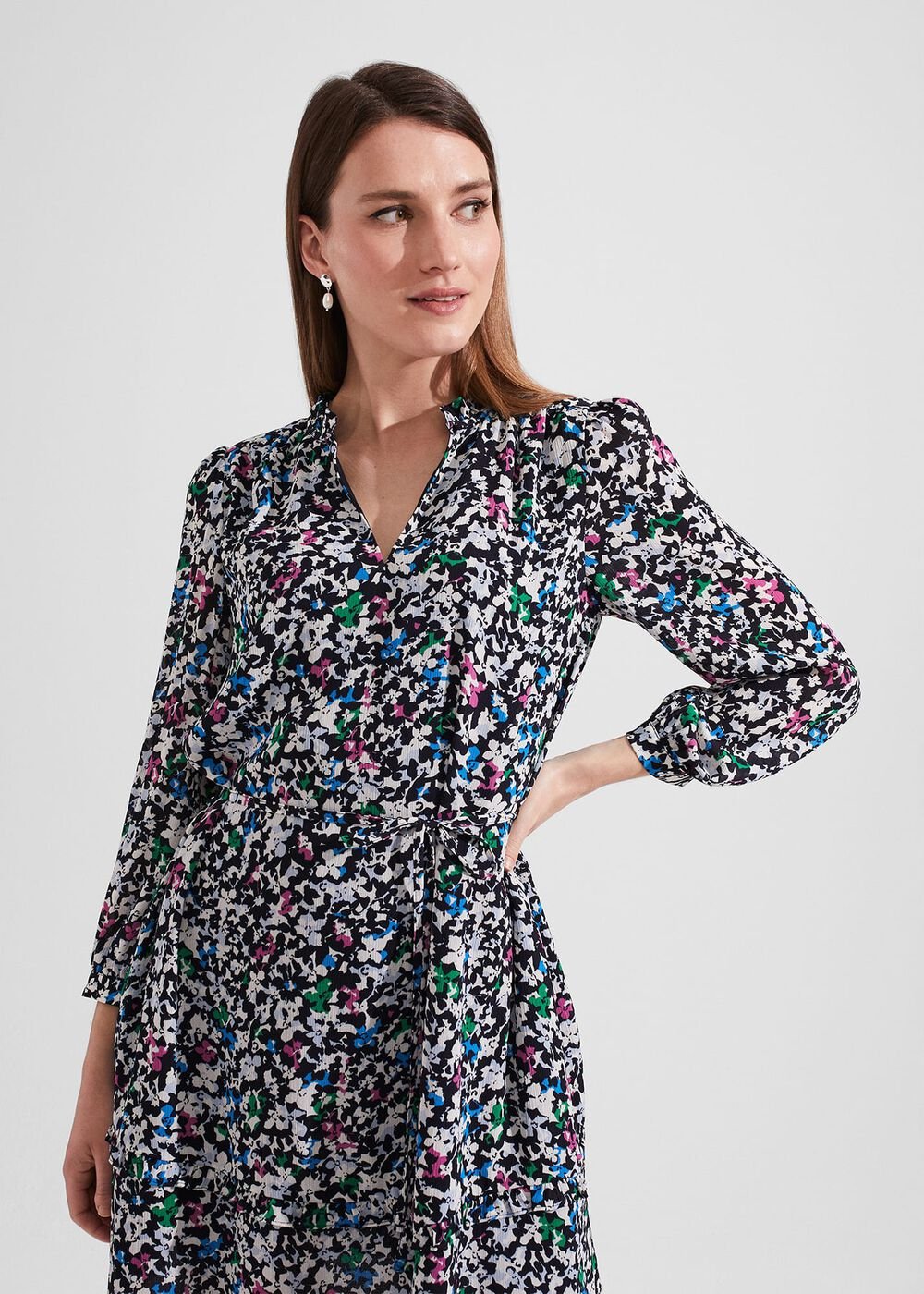 Selina A-Line Dress, Navy Multi, hi-res