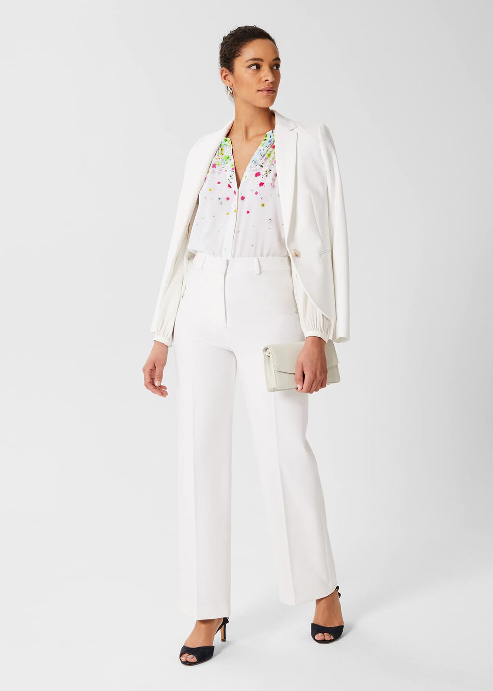 Natasha Wide Trousers, Ivory, hi-res