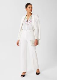 Natasha Wide Trousers, Ivory, hi-res
