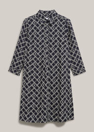 Marlena Dress, Navy Cream, hi-res