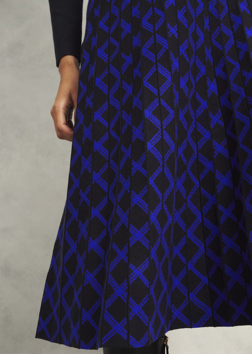 Larna Knitted Dress, Black Blue, hi-res