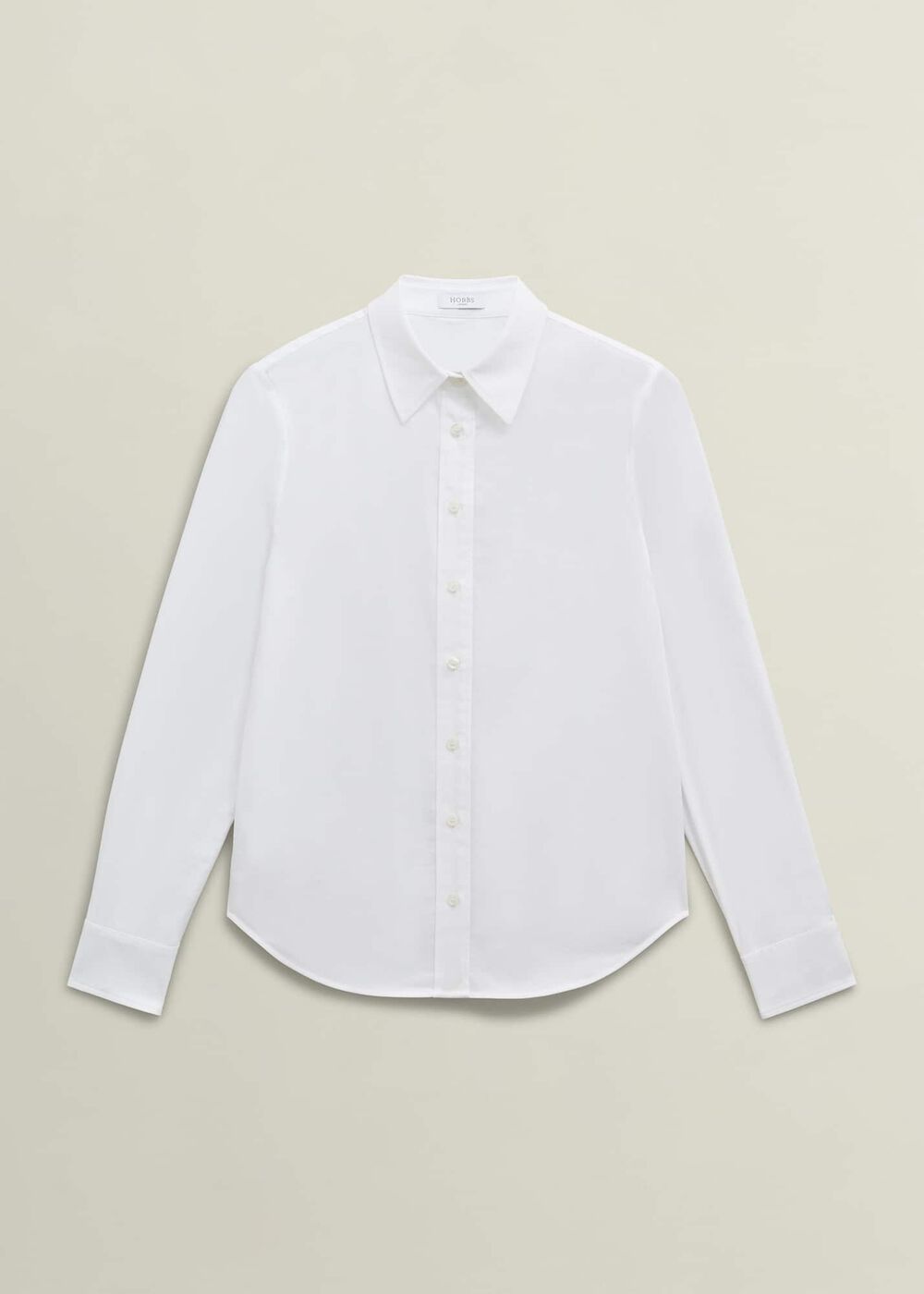 Viola Cotton Blend Shirt, White, hi-res