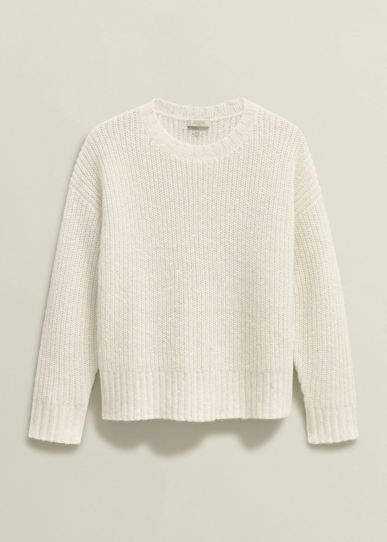 Marsha Sequin Sweater With Alpaca, Ivory, hi-res