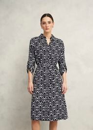 Petite Cali Dress, Navy Ivory, hi-res