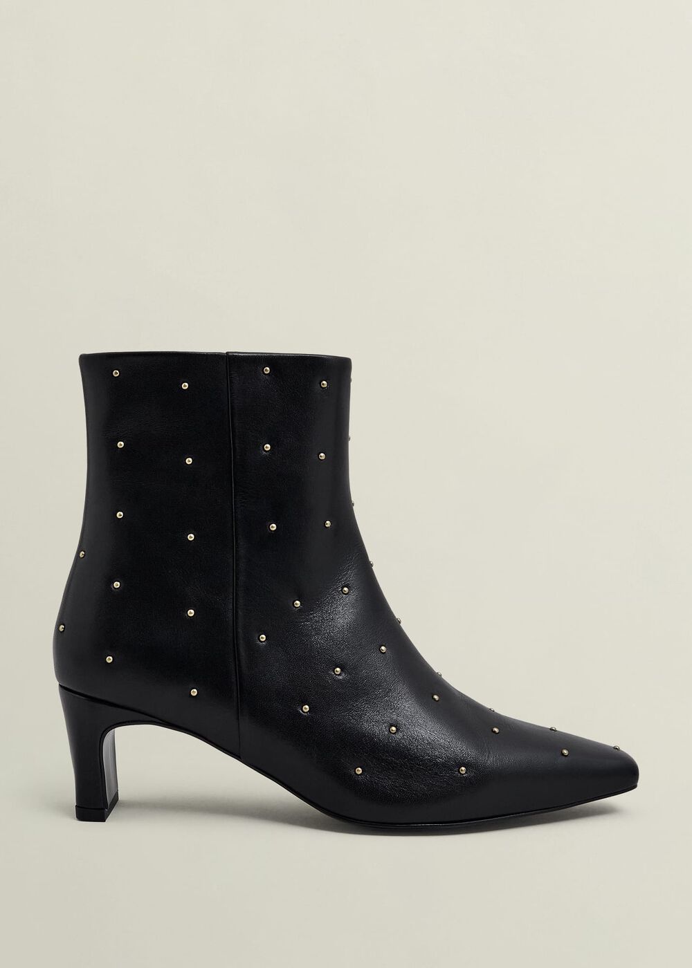 Isla Studded Leather Ankle Boots, Black, hi-res