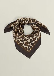 Bria Silk Leopard Scarf, Brown Multi, hi-res