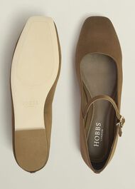 Chrissy Satin Mary Janes, Medlar Brown, hi-res