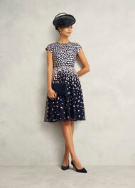 Petite Betty Embroidered Dress, Midnight Pink, hi-res