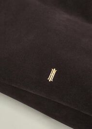 Blakely Suede Shoulder Bag, Deep Brown, hi-res