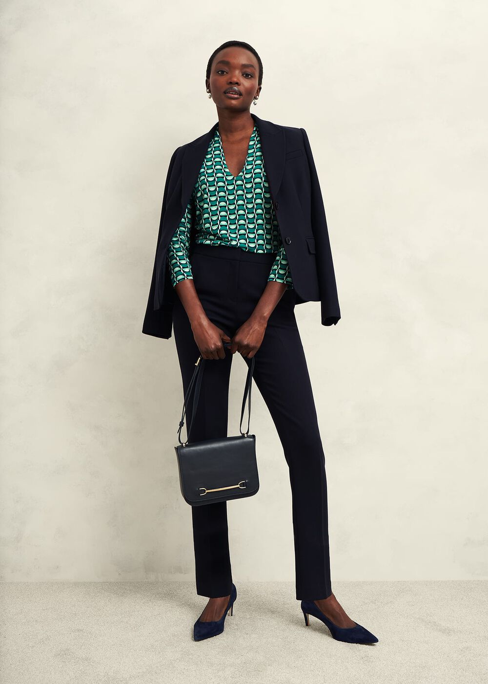 Aimee Printed Top, Agate Green, hi-res