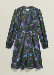 Fatima Tie Belted Dress, Green Multi, hi-res