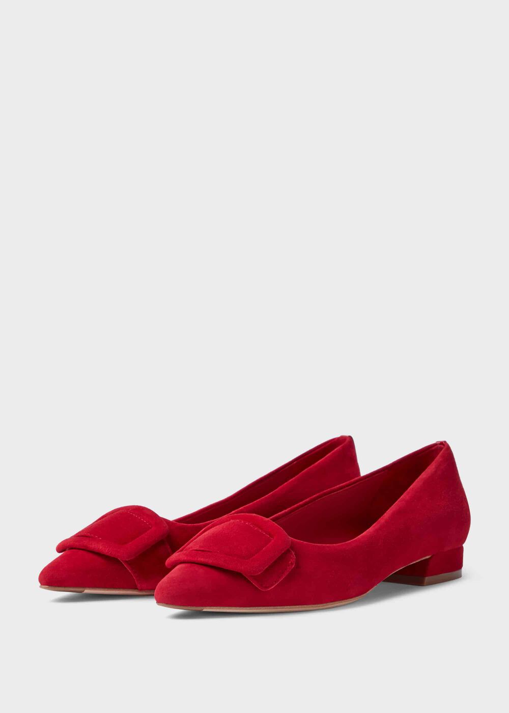 Alison Suede Flat, Red, hi-res