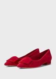 Alison Suede Flat, Red, hi-res