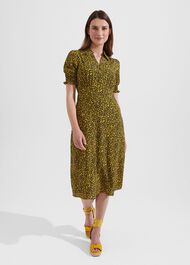 Elora Dress, Chartreuse Navy, hi-res