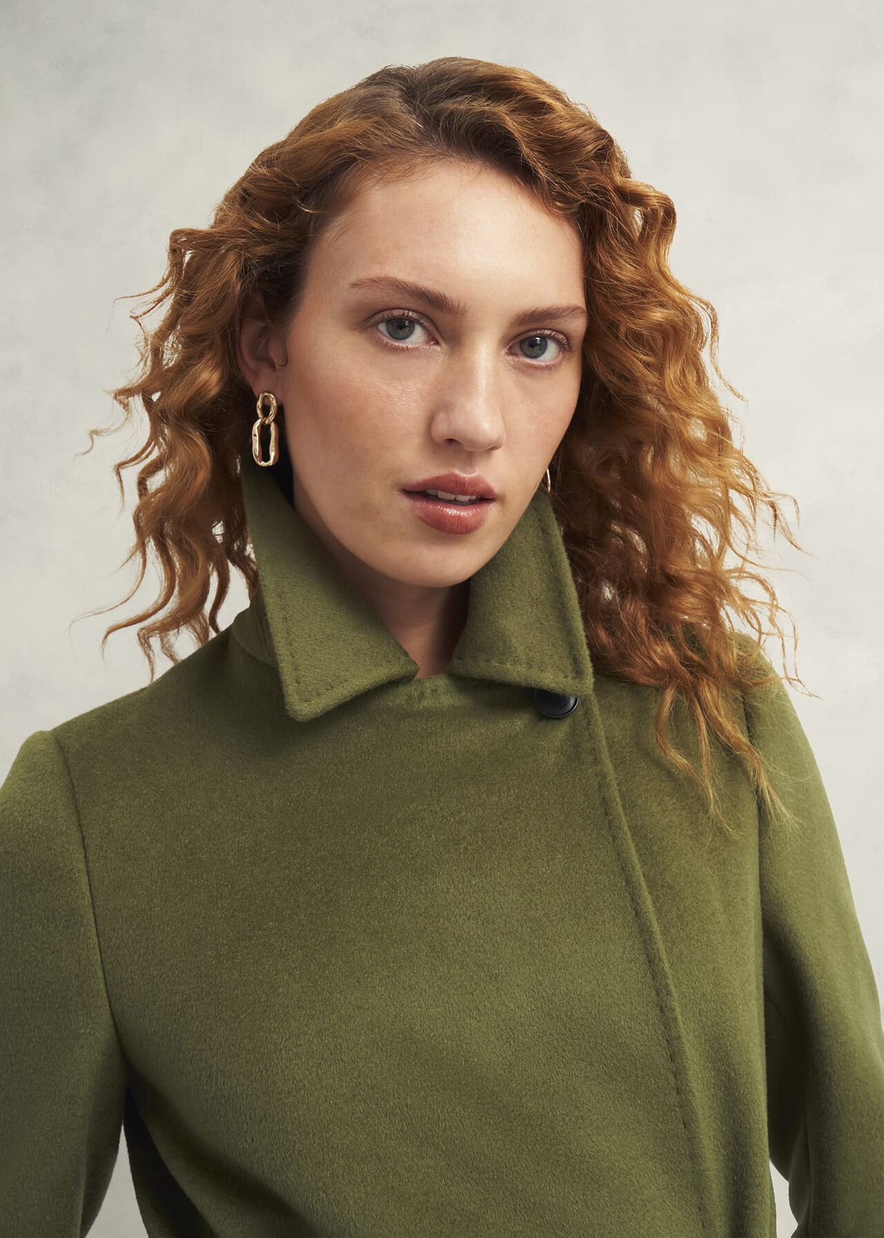 Livia Wool Coat, Kelp Green, hi-res