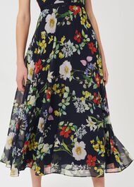 Petite Carly Floral Midi Dress, Midnight Multi, hi-res