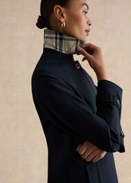 Vivienne Shower Resistant Trench, Navy, hi-res