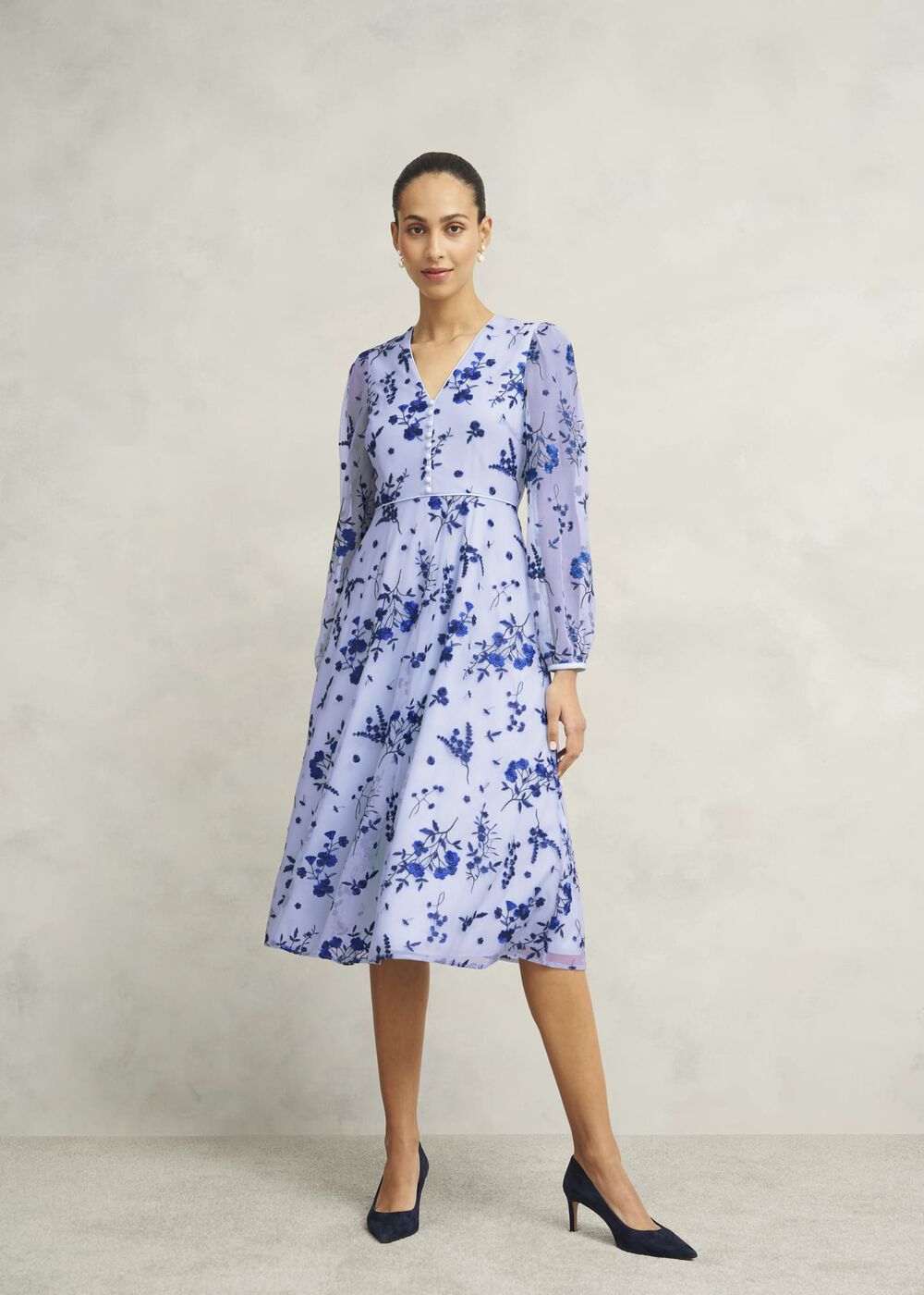 Ella Embroidered Dress, Midnight Blue, hi-res