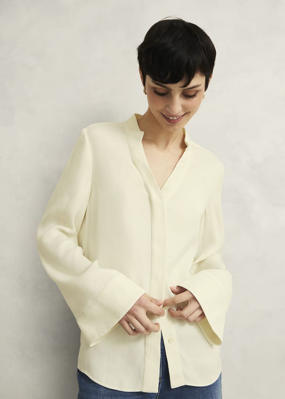 Buttermere Blouse, Buttercream, hi-res
