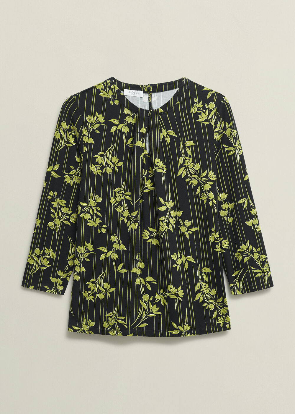 Julia Printed Top, Navy Green, hi-res